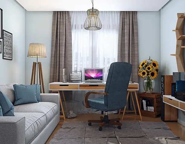 The room for work and rest. Комната для работы и отдыха.