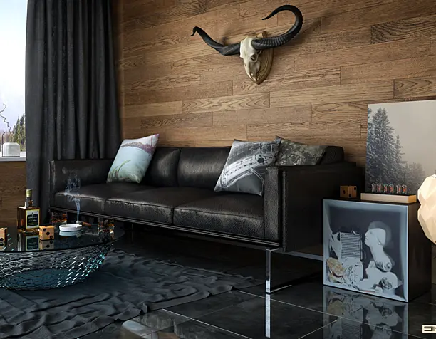 wooden living room
