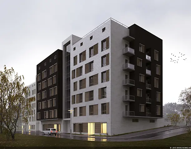 Five-story apartment building