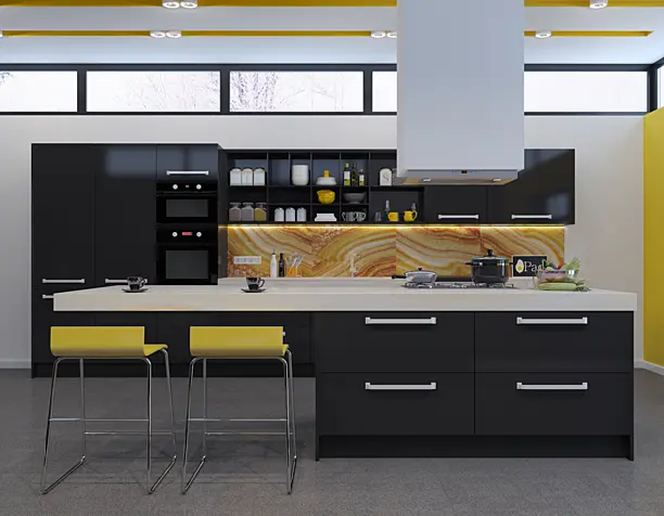 Yellow$black kitchen