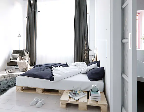 White bedroom.
