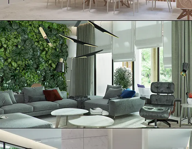 Contemporary Eco Atrium Living Room