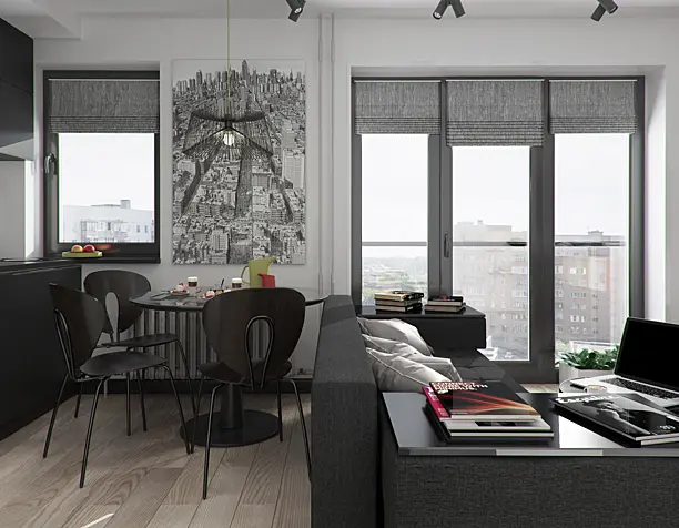 Small Black And White Apartment