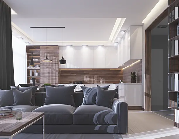 Living room & kitchen
