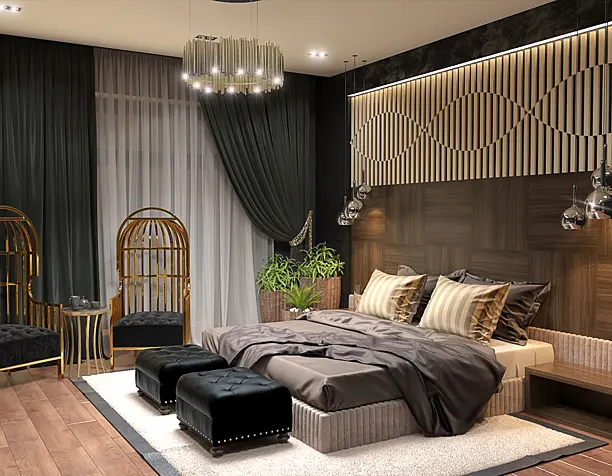 Black bedroom
