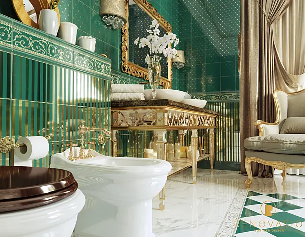 "Не большой санузел"плитка Petracers Grand Elegance Gold