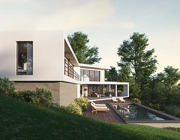 Y Hillside house