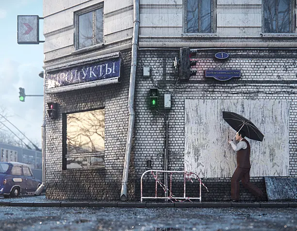 Moscow, street the dawn of the USSR