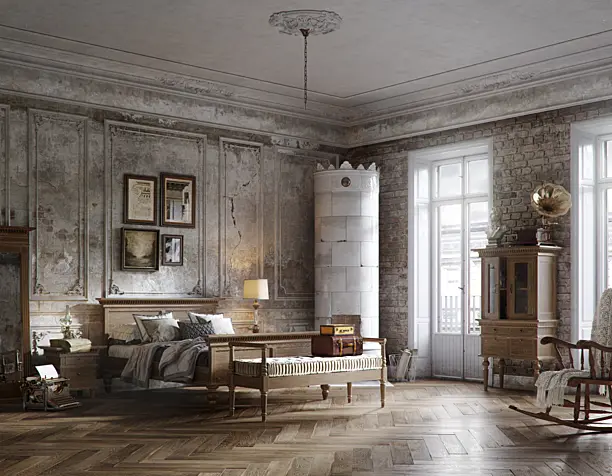 Bedroom in old classic style