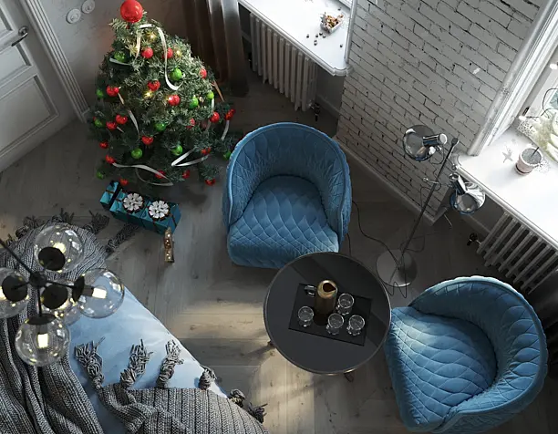 Grey|Blue bedroom