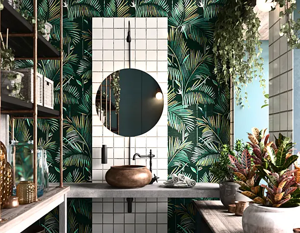 Bathrooms in green