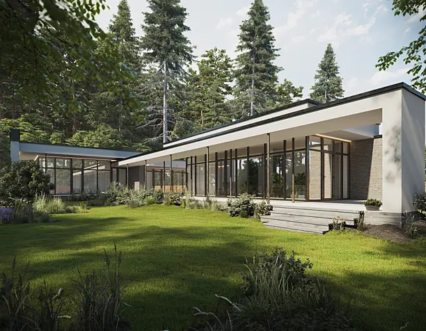 Expressive Modern Style House Blended with Nature (сделано по референсу)