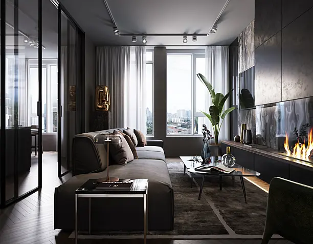 DARK SHADES APARTMENT DESIGN
