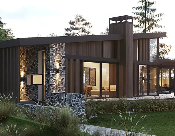 Exterior visualization of private house