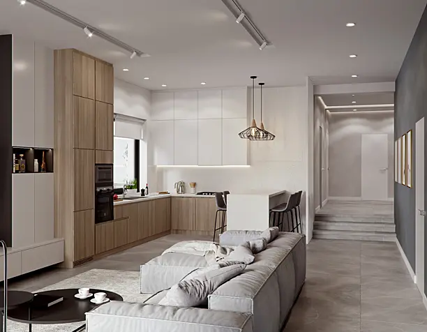 Private house interior loft design