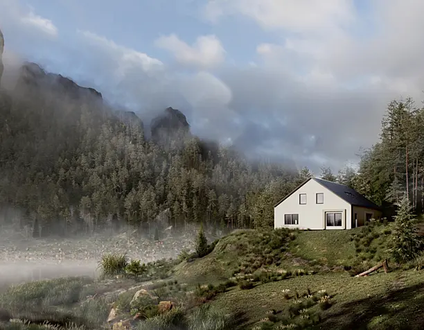 Scandinavian house 3d rendering