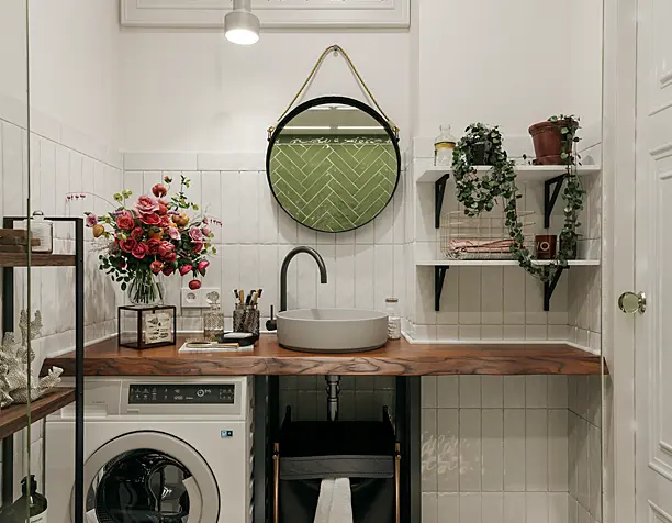 WOODEN SLAB BATHROOM