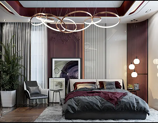 Burgundy Bedroom