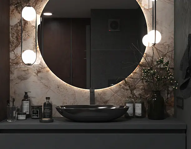 Bathroom in dark colors
