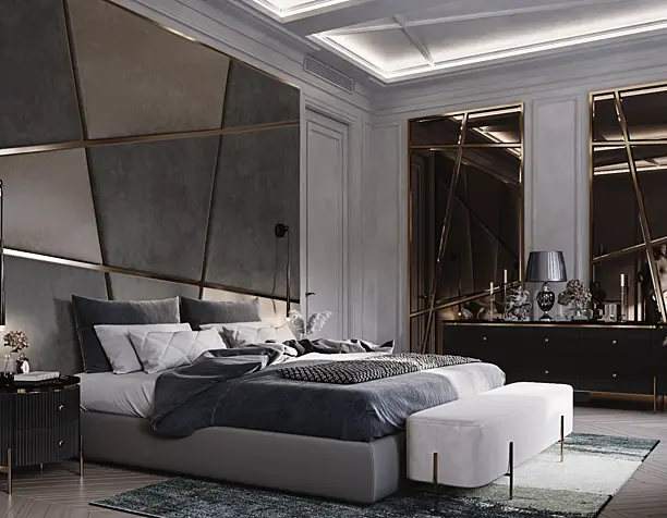 THE BEDROOM in shades of gray