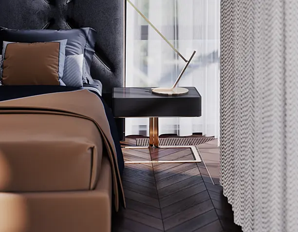 Master bedroom with combined bathroom