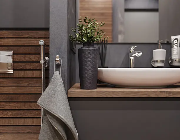 Wood and black