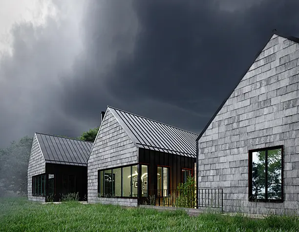 Dramatic sky for Geneva Lake residence.