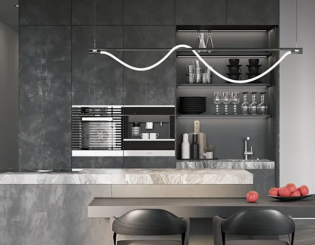 The modern apartment in Amsterdam, the Netherlands.
