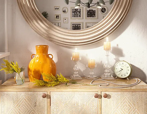 Scandinavian flat in warm colours
