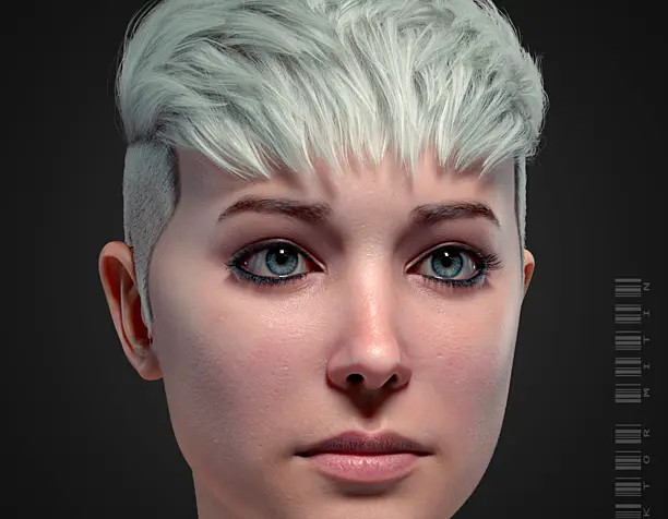 Blonde girl, portrait.