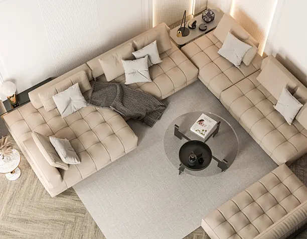 Luxurious interior of a house of 136 square meters.