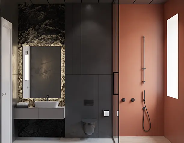 restrained boy`s bathroom