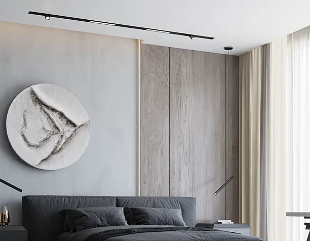 eclectic restrained bedroom