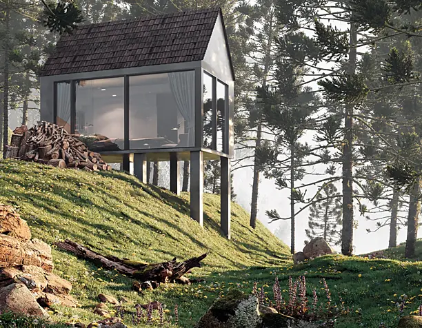 Cabin House in the Forest