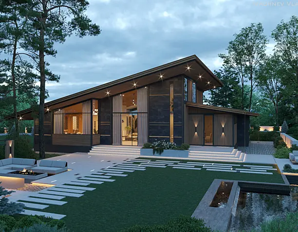 Villa visualization for billboard 4K