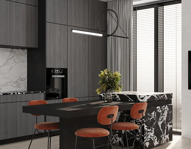Kitchen and living room vizualization