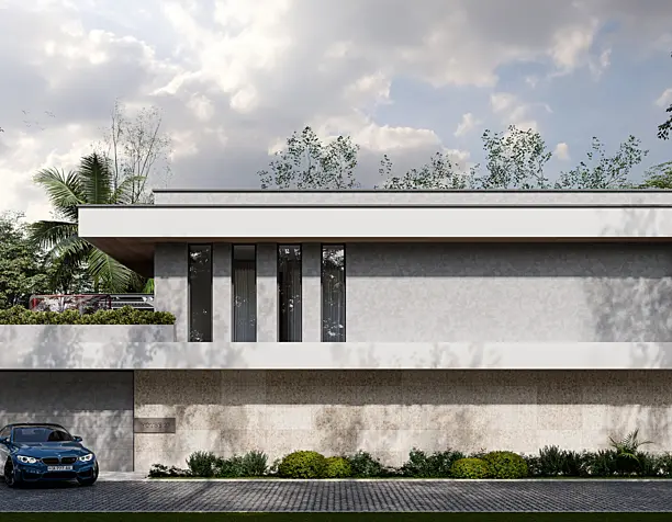 Hi tech house. Visualization and plan, design by Adil.