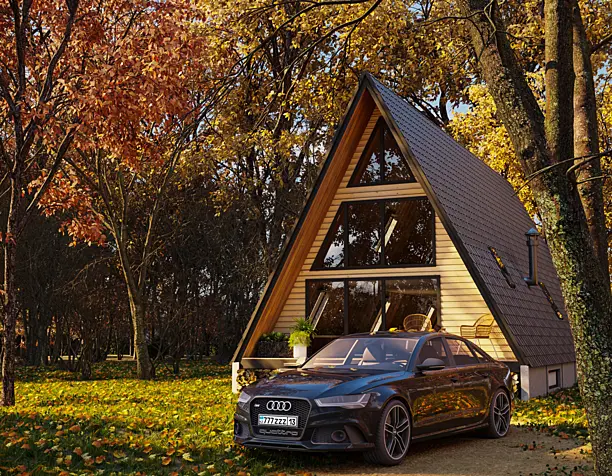 House by the forest.