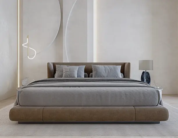 Master bedroom with bathroom