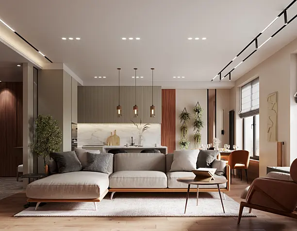 living room | kitchen interior