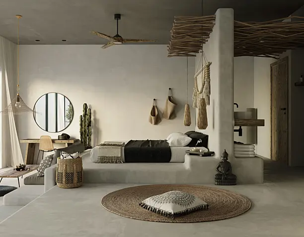 Visualization of a room in a hotel on the coast of the Dead Sea.