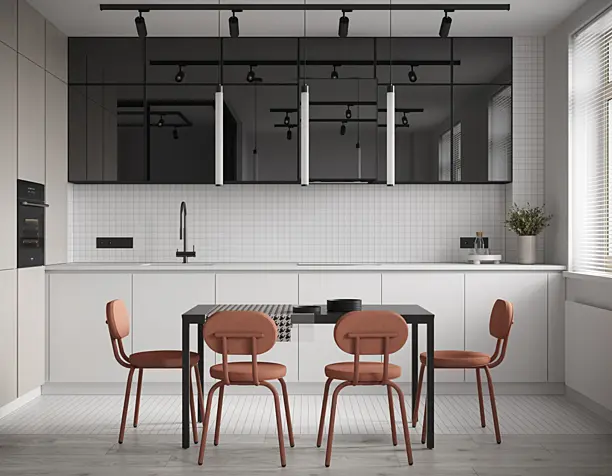 Modern black and white apartment(сделано по референсу)