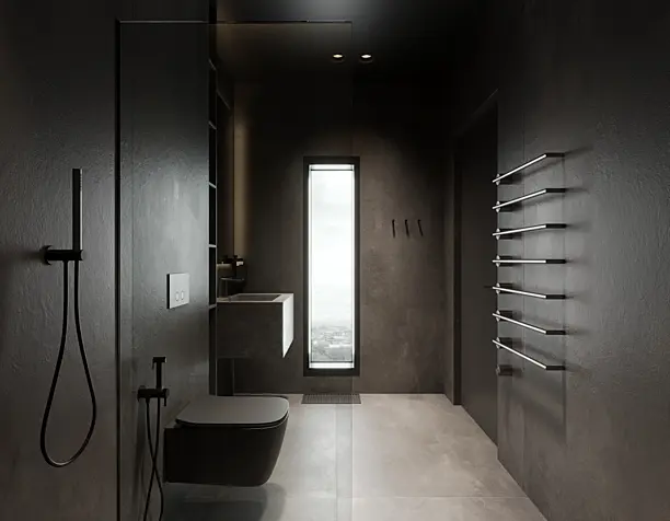 Aesthetic dark bathroom