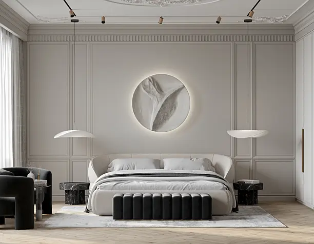 Master bedroom in modern classics (сделано по референсу)