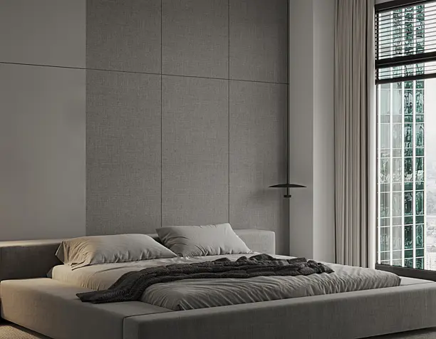 Minimalist bedroom design and visualiztion