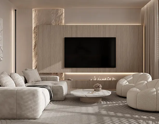 INTERIOR VISUALIZATION OF THE KITCHEN AND LAYING ZONES