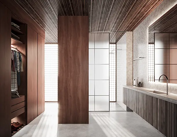 Minimalistic Wooden Bathroom