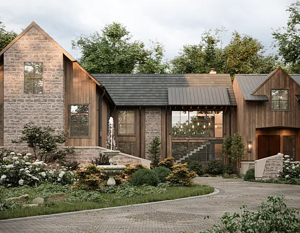 American house in forest(сделано по референсу)