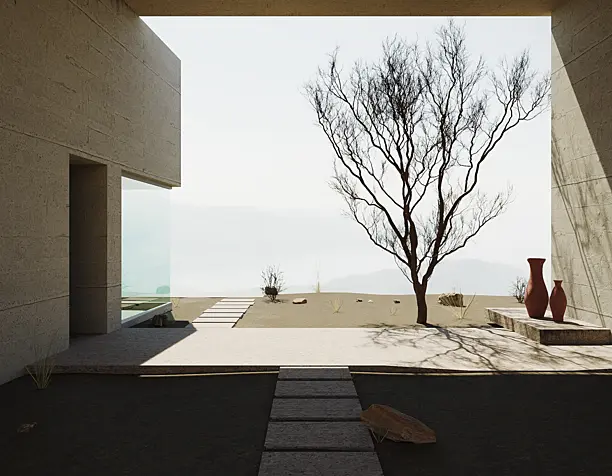 Concrete house visualization (сделано по референсу)