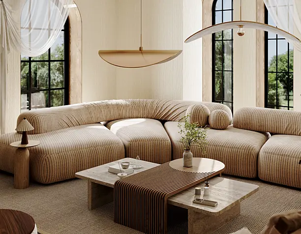 Living room in beige mood
